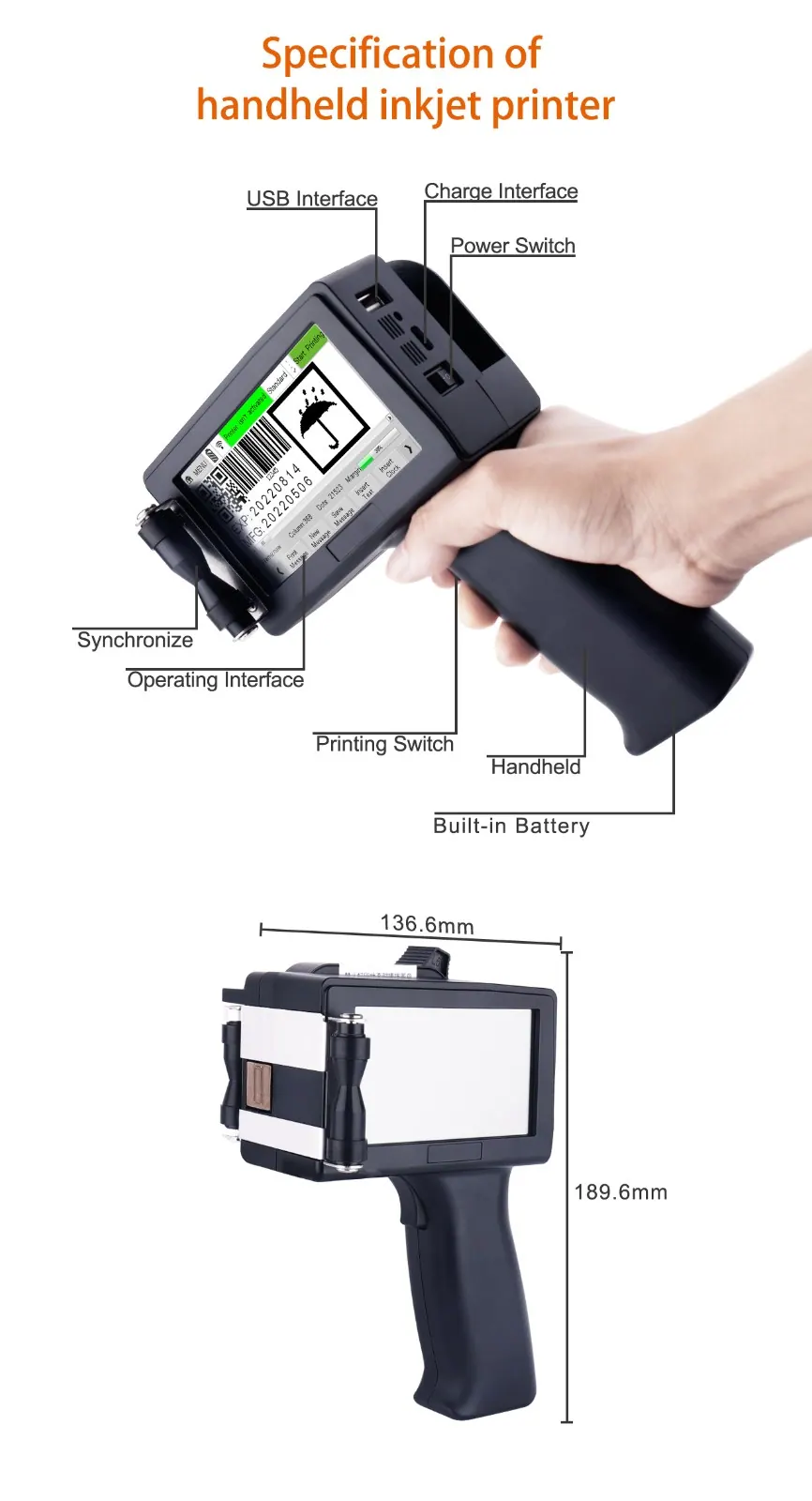 MFG50 Handheld Inkjet Machine – detail image 1
